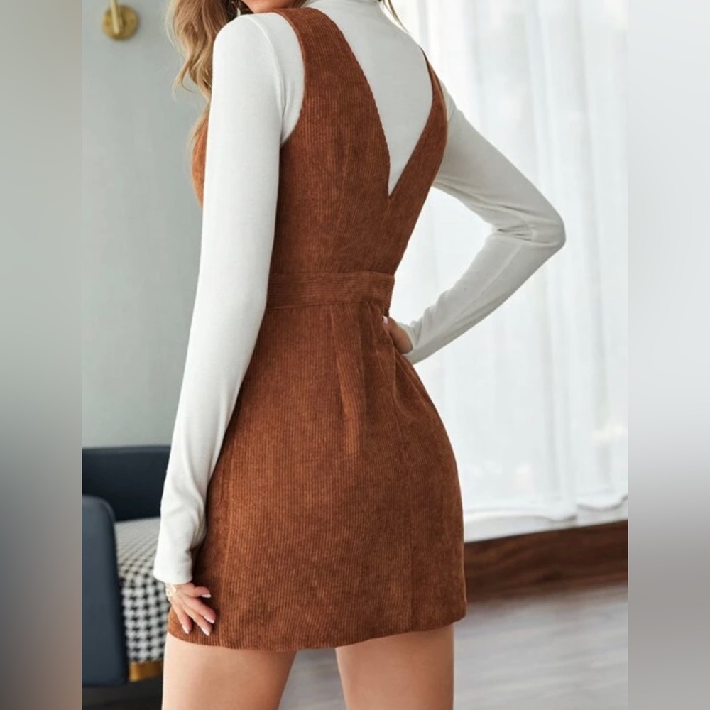 Priv Single Breasted Patch Pocket Cord Overall Dr… - image 2